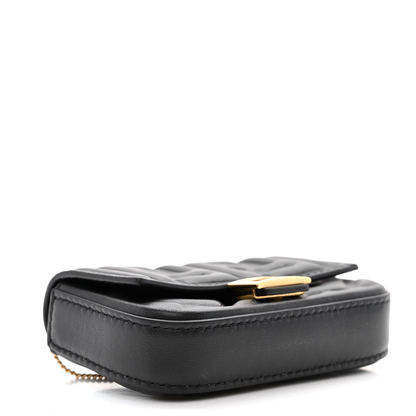 Nappa Matisse FF Embossed Nano Baguette Charm Black