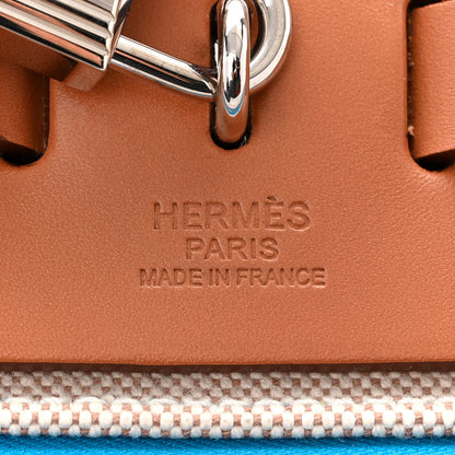 Hermes Toile H Berline Vache Hunter Herbag Zip 31 PM Bleu Zanzibar Natural 7 of 12