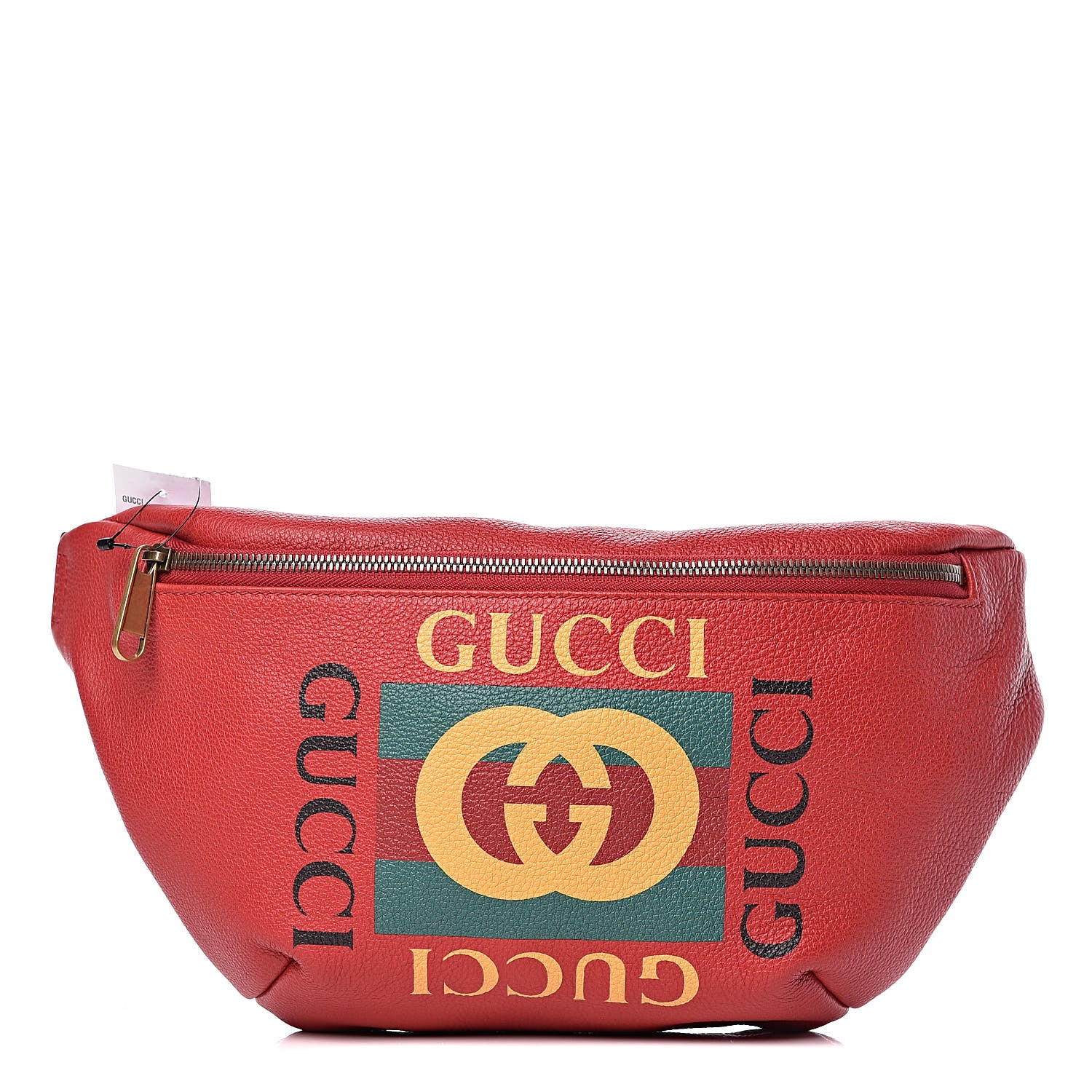 Gucci Grained Calfskin Logo Belt Bag Hibiscus Red 1 of 9