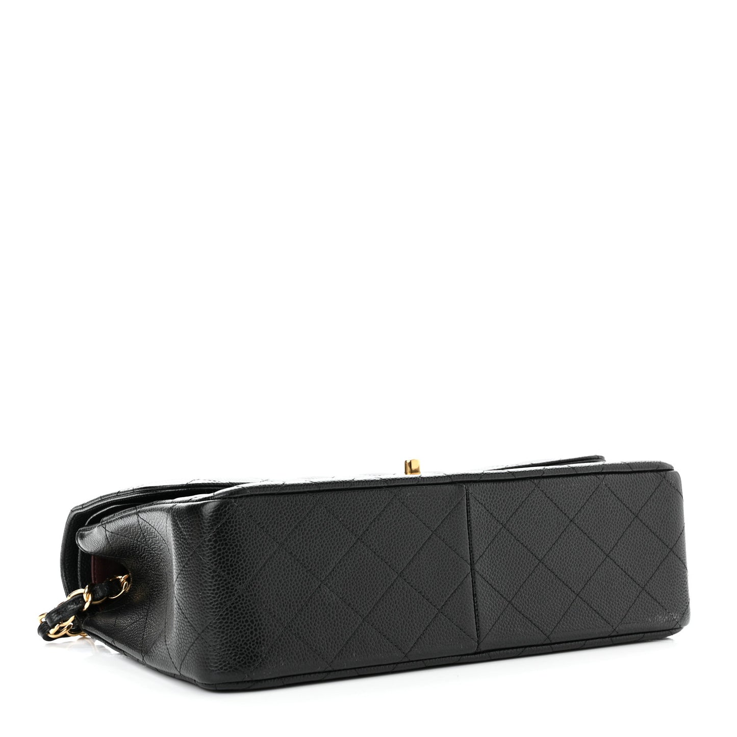 Caviar Quilted Jumbo Double Flap Black