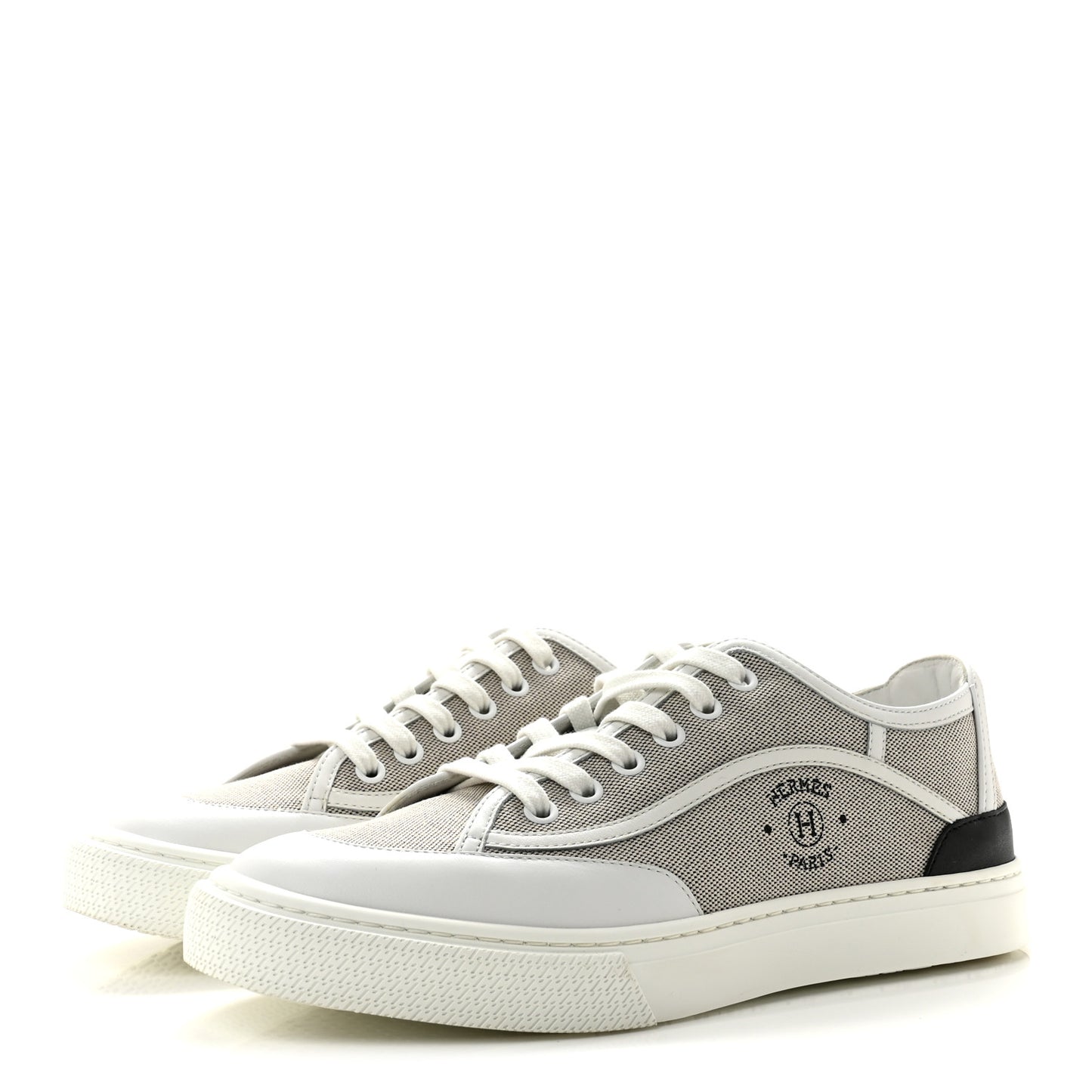 Canvas Calfskin Get Sneakers 38 Prunoir Blanc