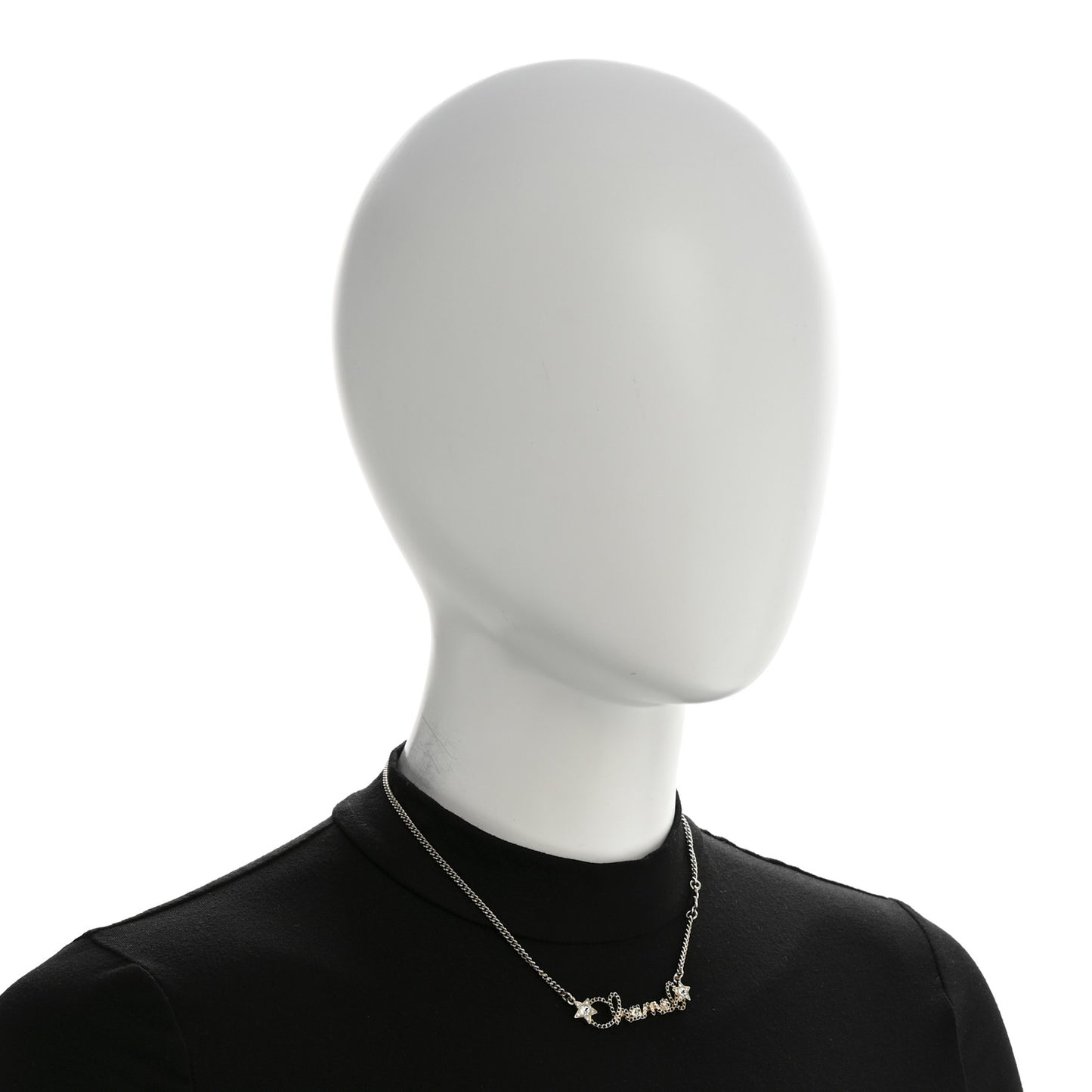 Metal Crystal Logo Star Necklace Gold