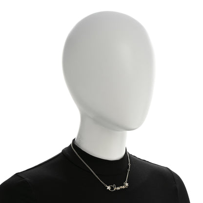 Chanel Metal Crystal Logo Star Necklace Gold 2 of 6