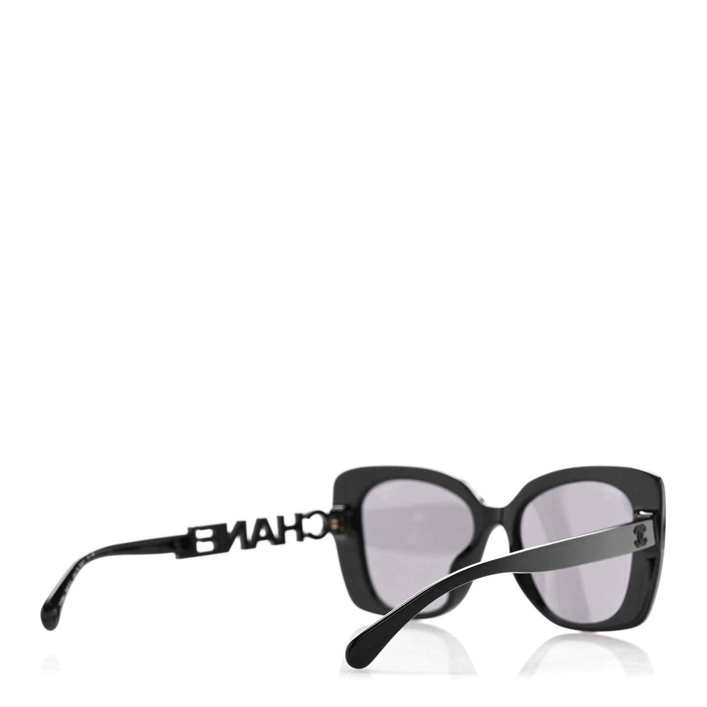 Acetate Strass Polarized Square Sunglasses 5422-B-A Black
