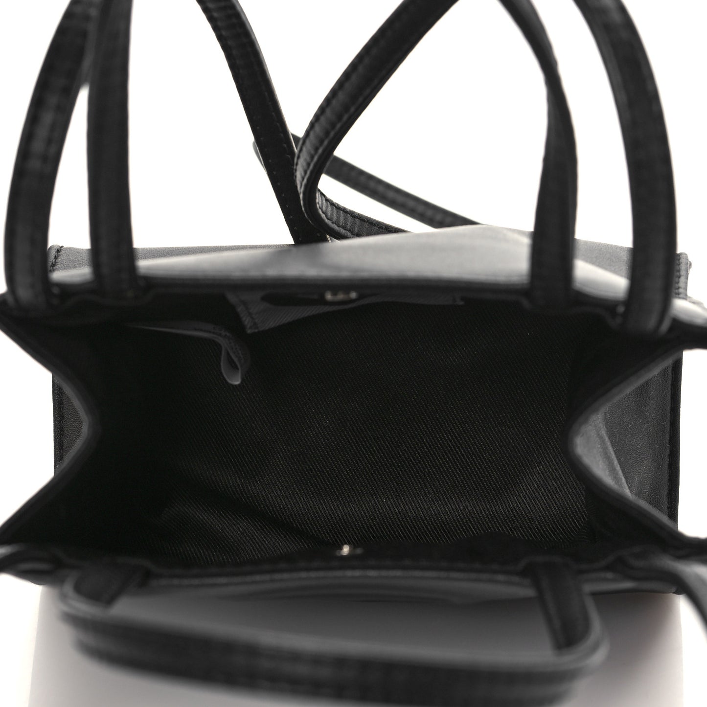 Vegan Leather Small Shopping Bag Black