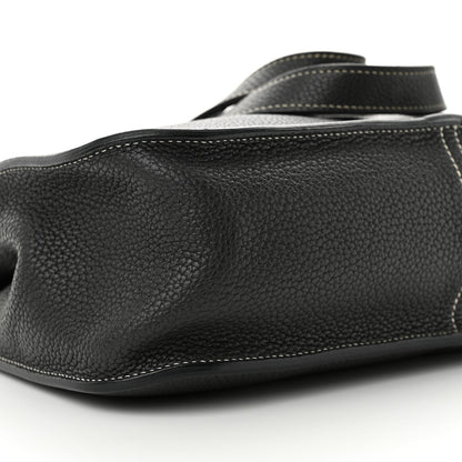 Hermes Taurillon Clemence Halzan 31 GM Black 9 of 16