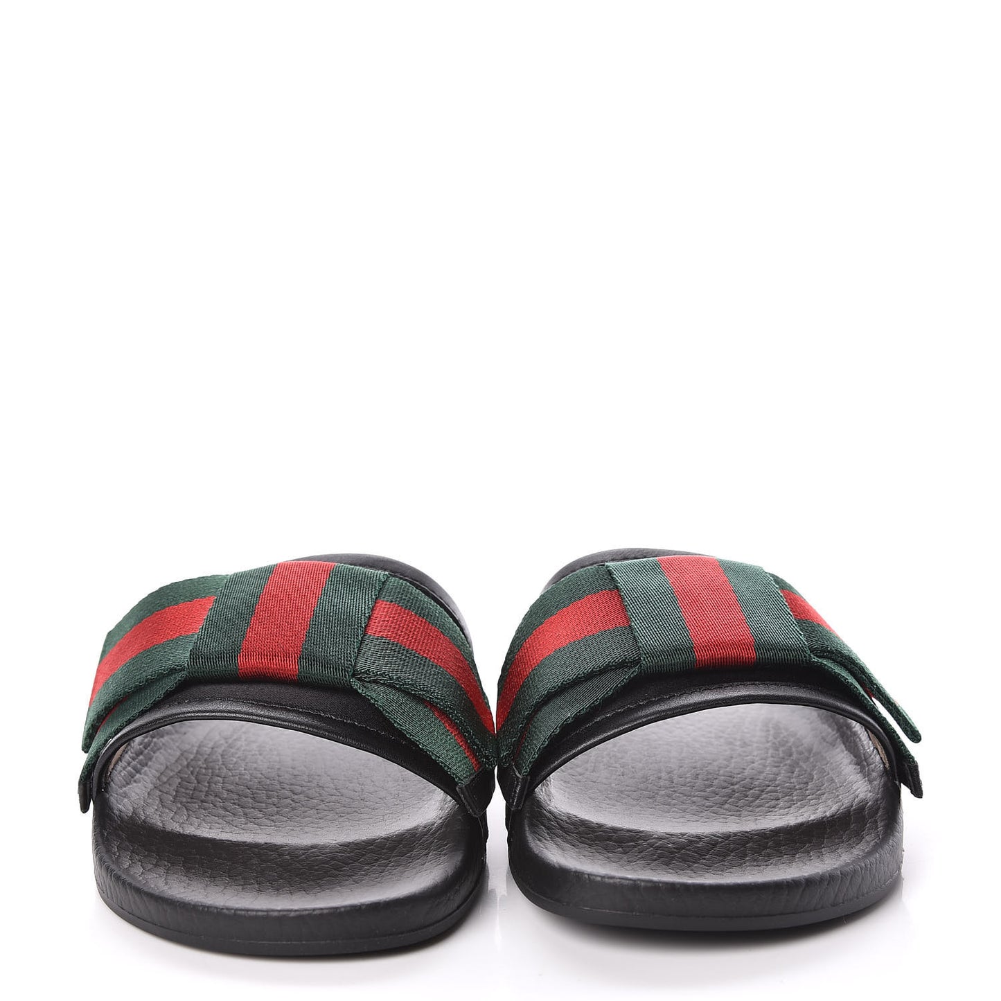 Satin Web Bow Slide Sandals 35 Black