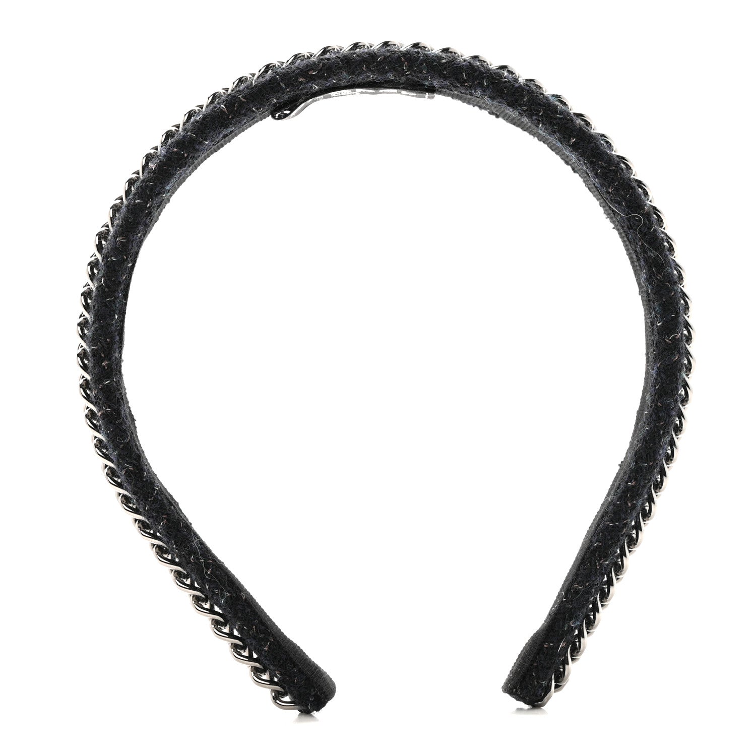 Chanel Tweed Chain Headband Black 1 of 6