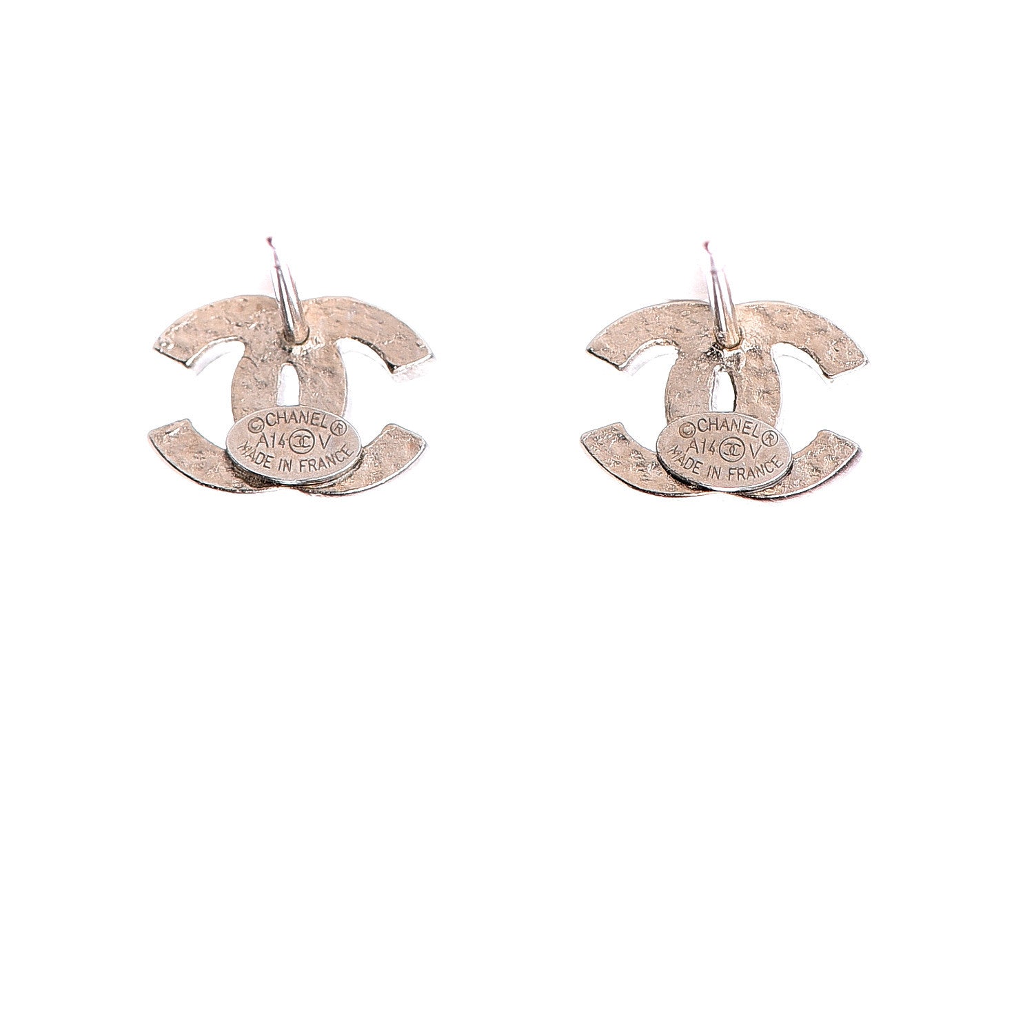 Chanel Crystal Mini Timeless CC Earrings Silver 5 of 5
