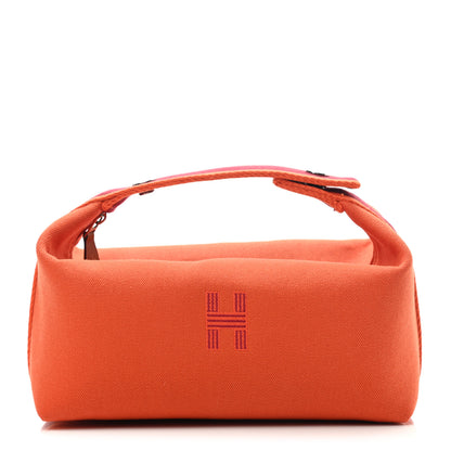 Hermes Canvas Small Bride-A-Brac Pouch Orange Burgundy 1 of 11