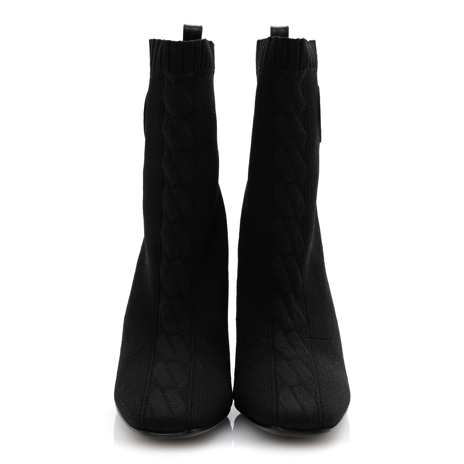 Hermes Knit Calfskin Volver 90 Ankle Boots 35 Black 3 of 9