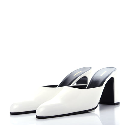 Balenciaga Patinated Calfskin Mule Pumps 40 Optic White 3 of 11