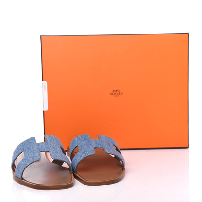 Hermes Denim Canvas Oran Sandals 36.5 Bleu Clair 11 of 11