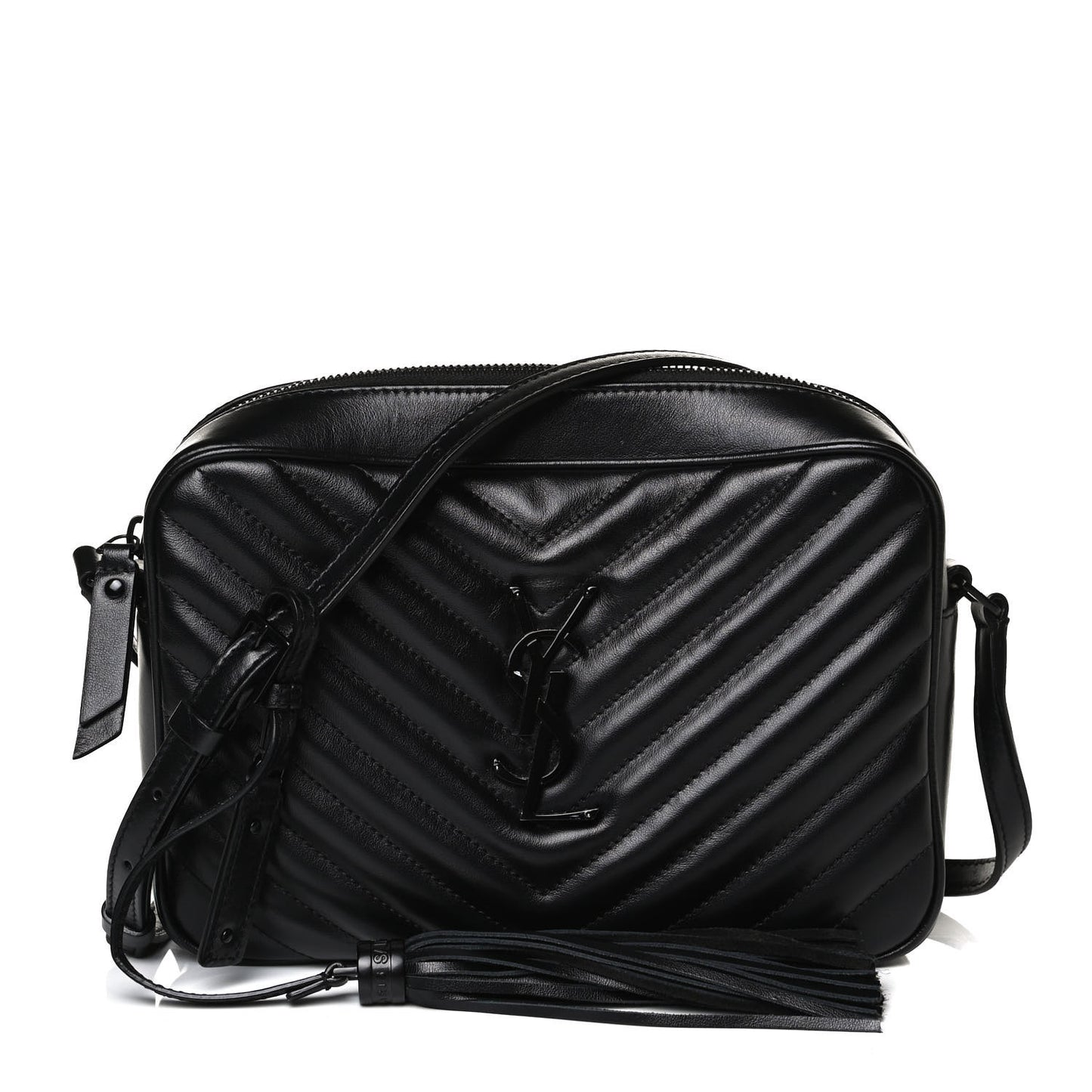 Calfskin Matelasse Monogram Lou Camera Bag Black