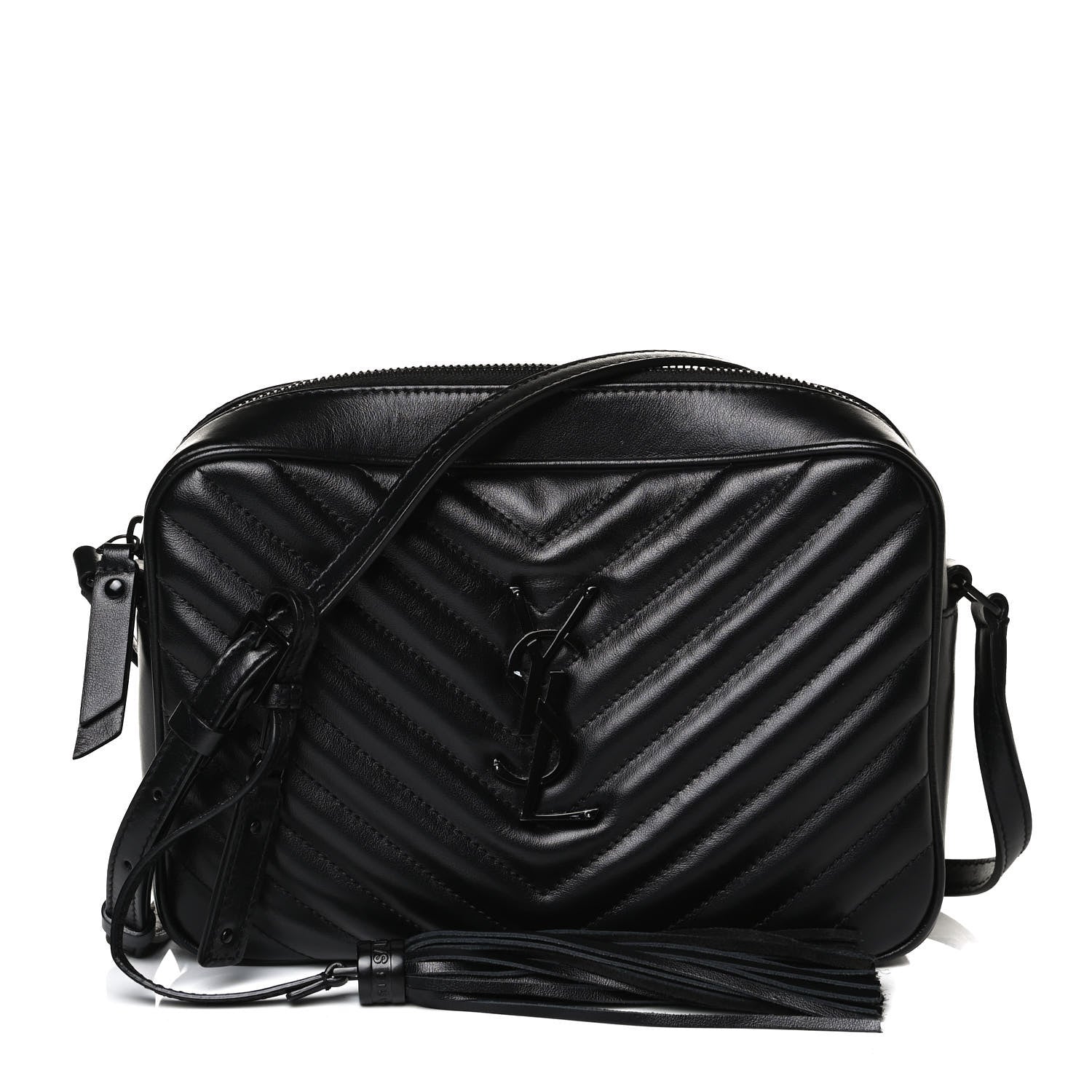 Saint Laurent Calfskin Matelasse Monogram Lou Camera Bag Black 1 of 16