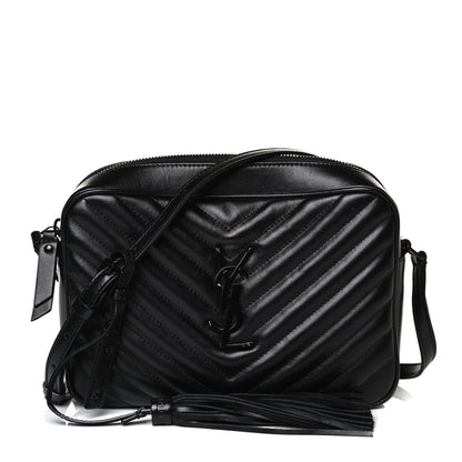 Saint Laurent Calfskin Matelasse Monogram Lou Camera Bag Black 1 of 16