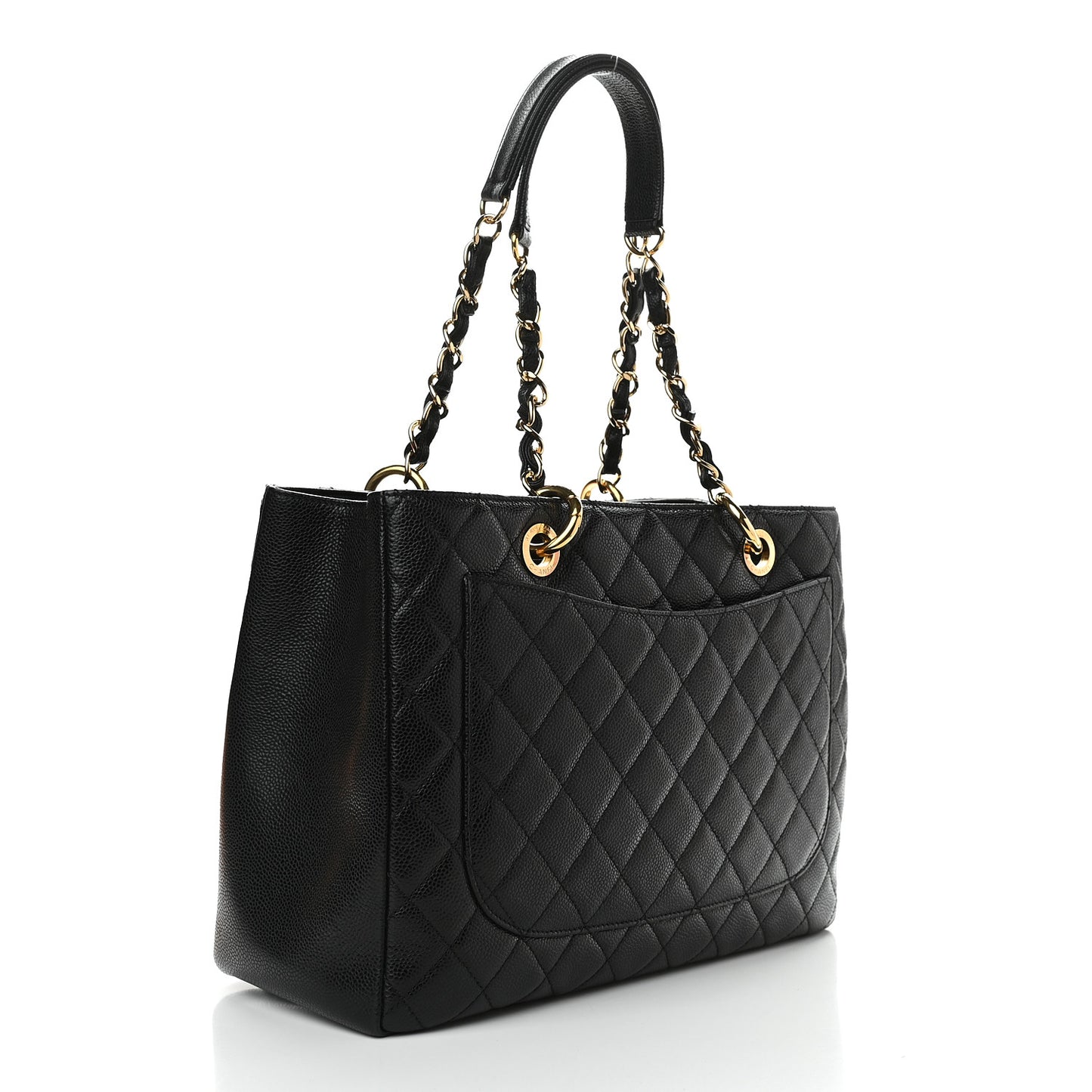 Caviar Quilted Grand Shopping Tote GST Black