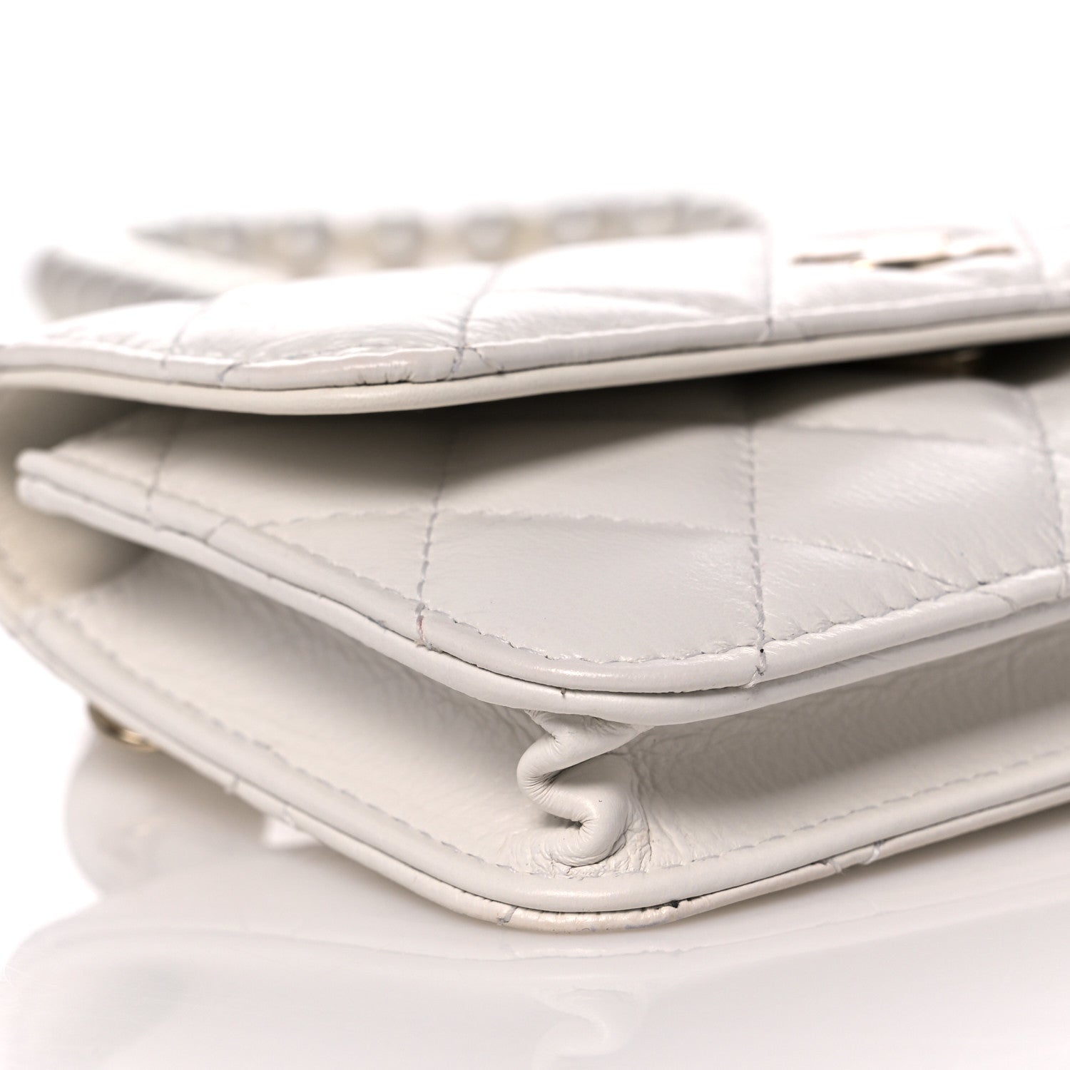 Chanel Calfskin Quilted Maxi Pearls Clutch With Chain White 11 of 12