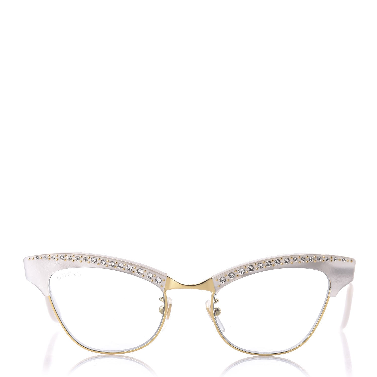 Gucci Clubmaster Cat Eye Sunglasses GG0153S Pearl White 3 of 8