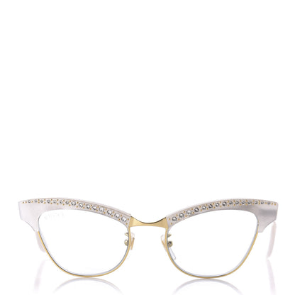 Gucci Clubmaster Cat Eye Sunglasses GG0153S Pearl White 3 of 8