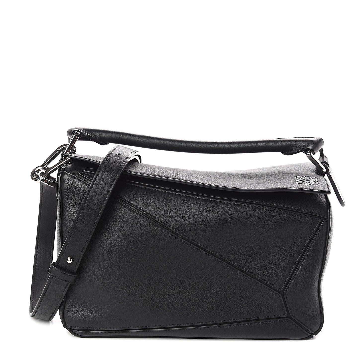 Calfskin Small Puzzle Bag Black