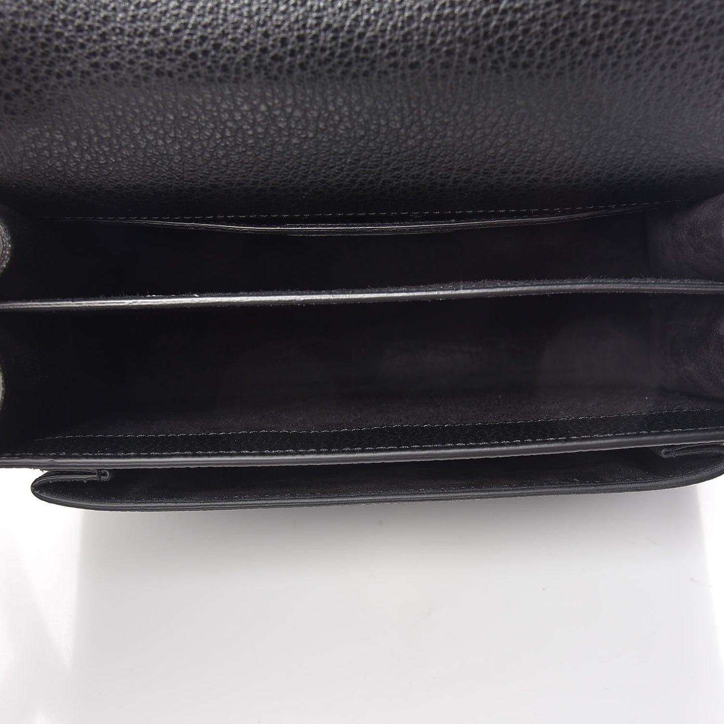 Grained Calfskin Medium Monogram Sunset Satchel Black