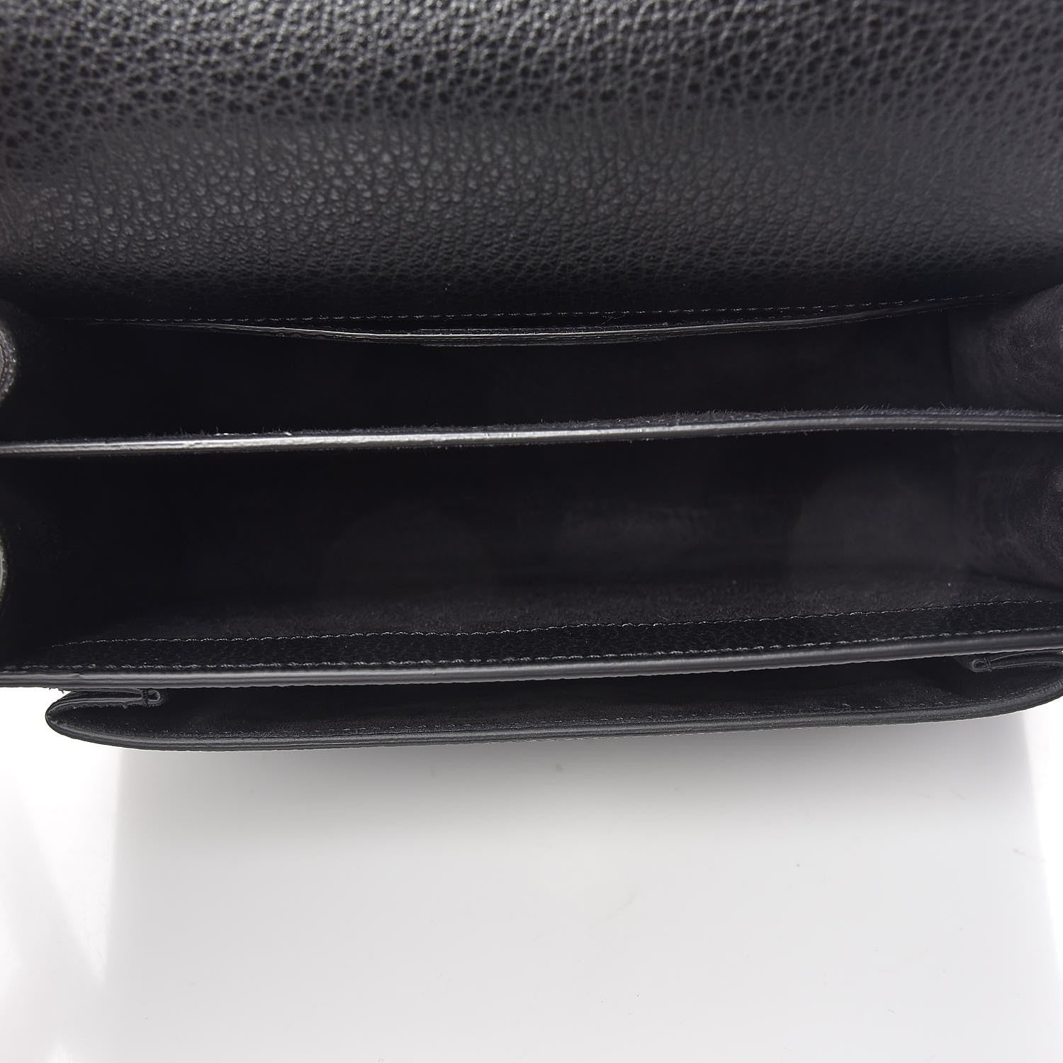 Saint Laurent Grained Calfskin Medium Monogram Sunset Satchel Black 5 of 10