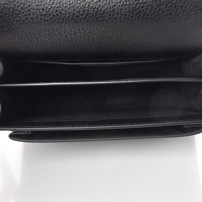 Saint Laurent Grained Calfskin Medium Monogram Sunset Satchel Black 5 of 10