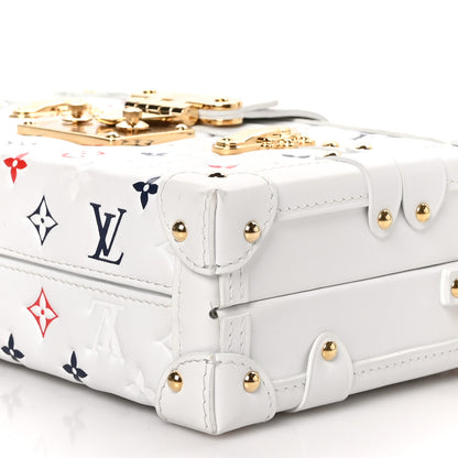 Louis Vuitton Lambskin Embossed Monogram Petite Malle Red White Blue 9 of 9