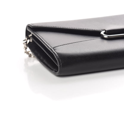 Alexander McQueen Calfskin Crystal Pin Envelope Wallet On Chain Black 5 of 11