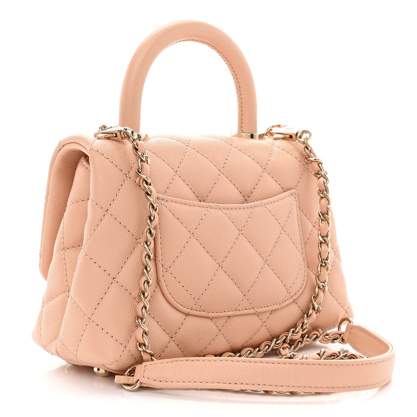 Caviar Quilted Extra Mini Coco Handle Flap Light Pink