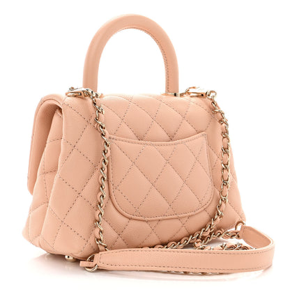 Chanel Caviar Quilted Extra Mini Coco Handle Flap Light Pink 3 of 10