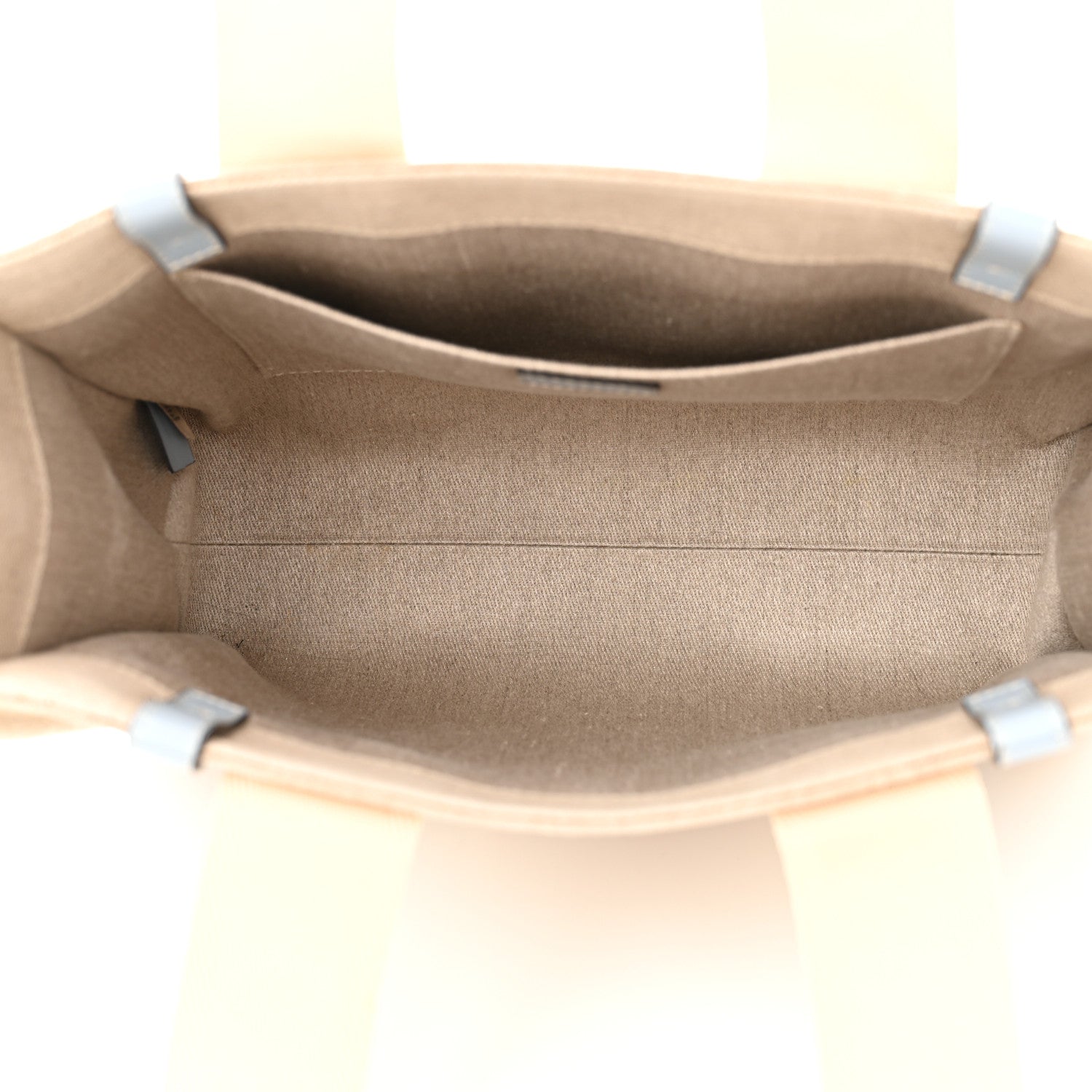 Chloe Linen Calfskin Medium Woody Ribbon Tote White Light Blue 6 of 13