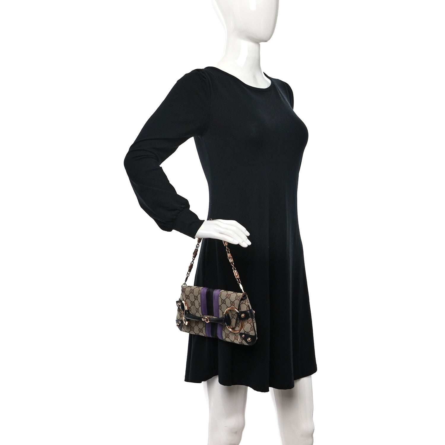 Gucci Tom Ford Monogram Horsebit Web Clutch Purple 2 of 10