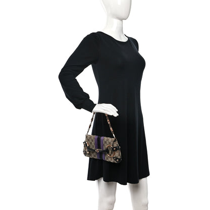 Gucci Tom Ford Monogram Horsebit Web Clutch Purple 2 of 10