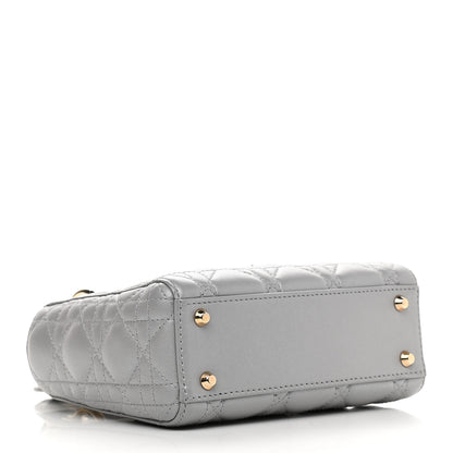 Christian Dior Metallic Lambskin Cannage Mini Lady Dior Grey 4 of 10