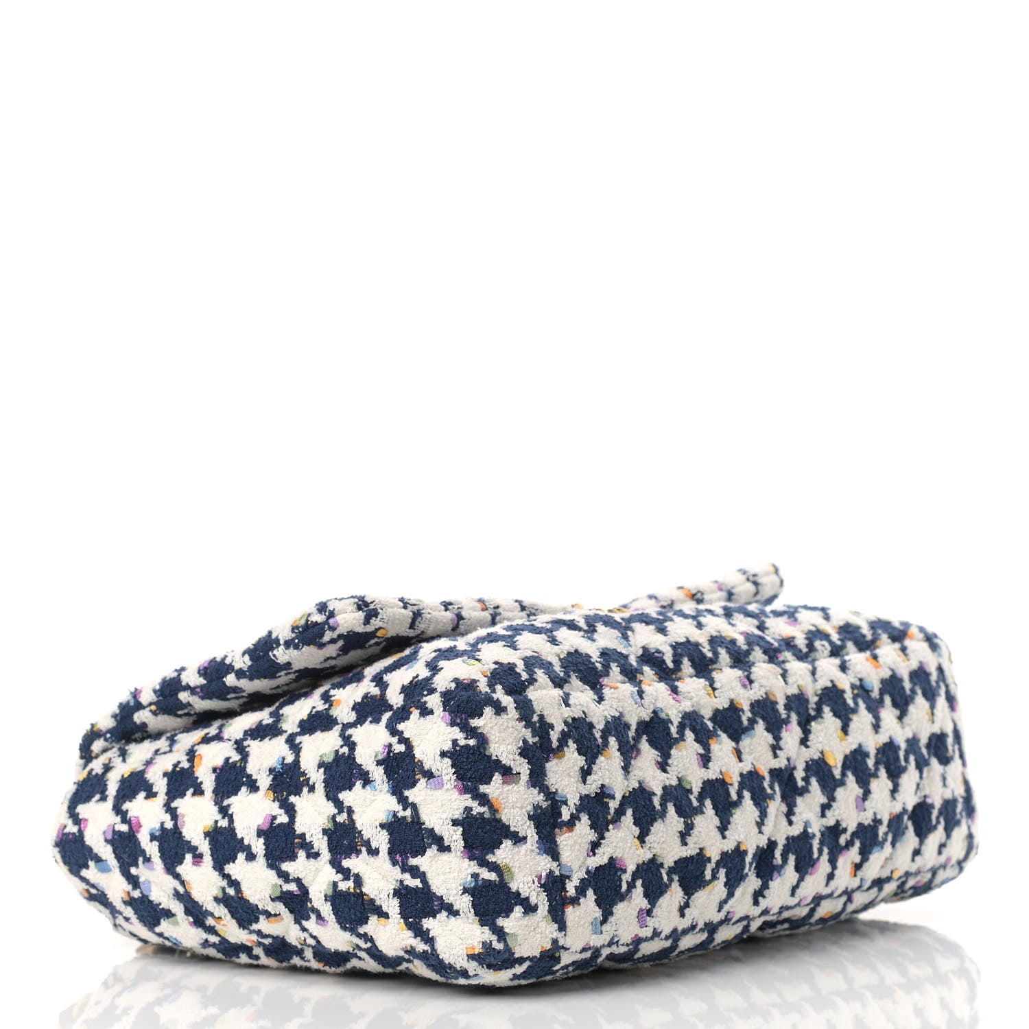 Chanel Tweed Quilted Maxi Chanel 19 Flap Ecru Navy Blue Multicolor 4 of 9