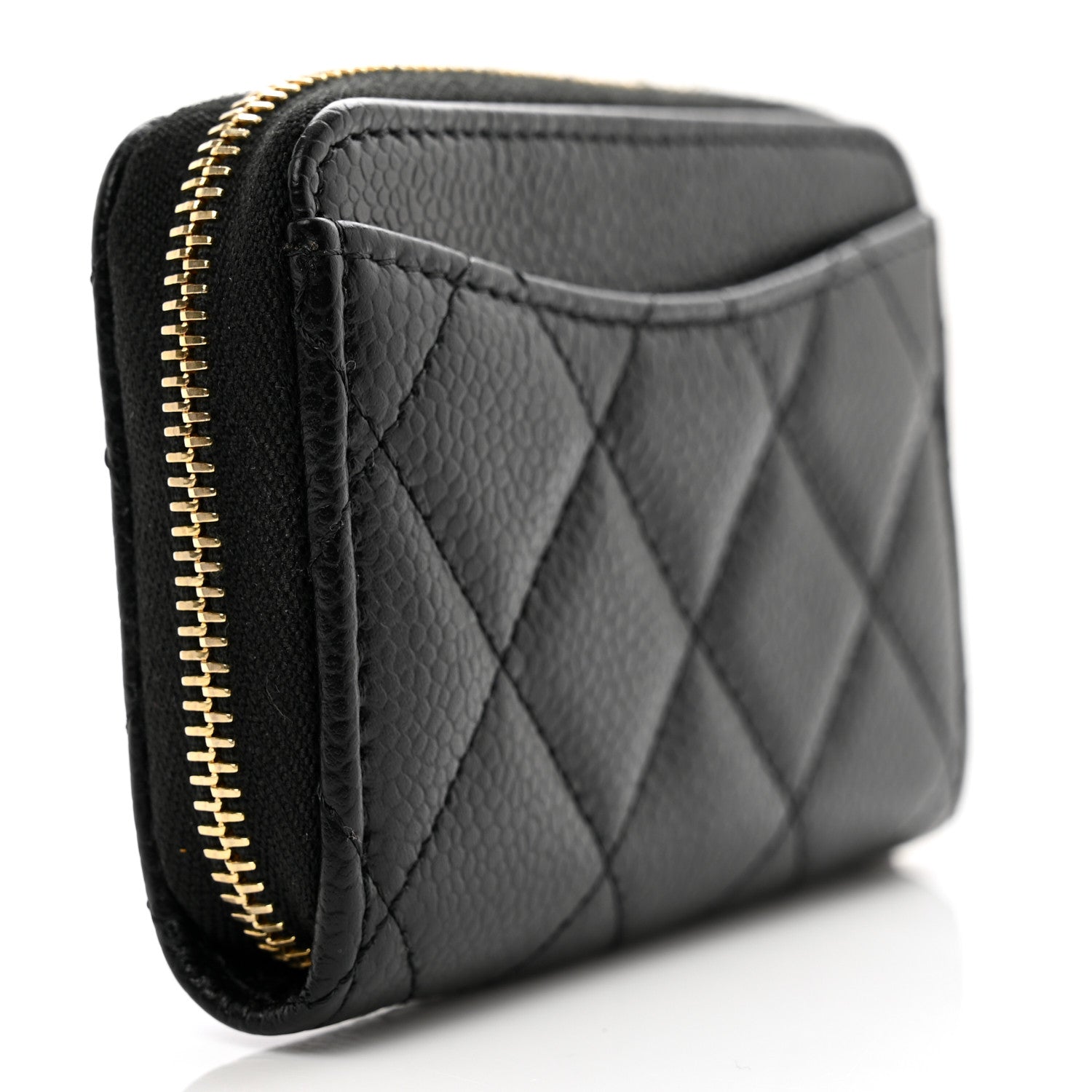 Chanel Caviar Quilted Zip Coin Purse Black 3 of 8