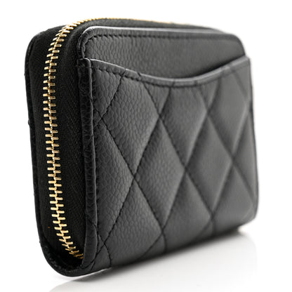 Chanel Caviar Quilted Zip Coin Purse Black 3 of 8