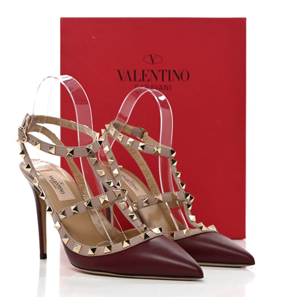 Valentino Garavani Calfskin Nappa Rockstud Ankle Strap 100mm Pumps 38 Rubin Poudre 9 of 9