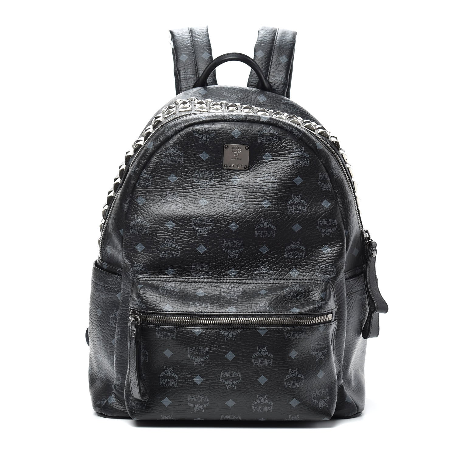 MCM Visetos Studded Medium Backpack Black 1 of 9
