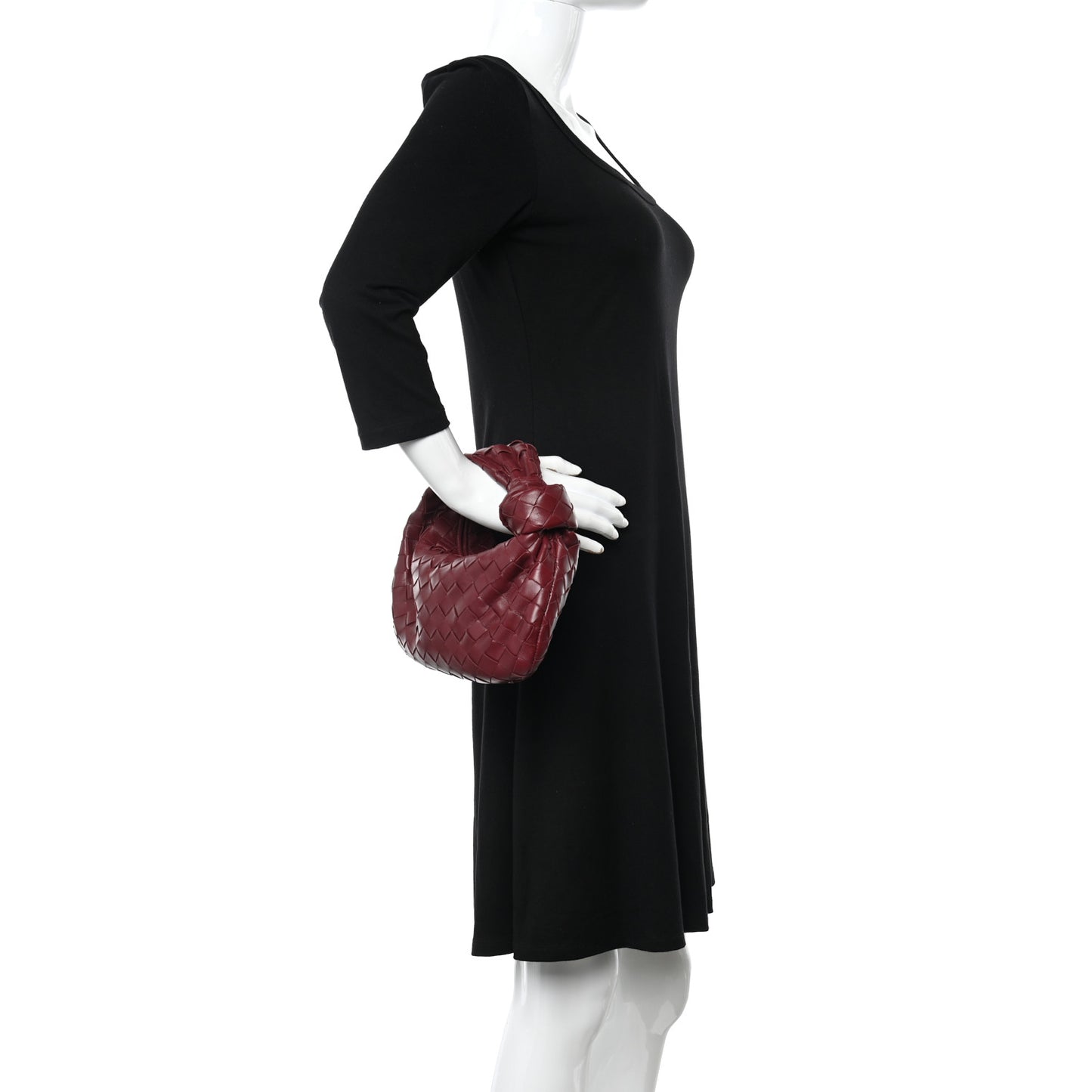 Nappa Intrecciato Mini Jodie Burgundy
