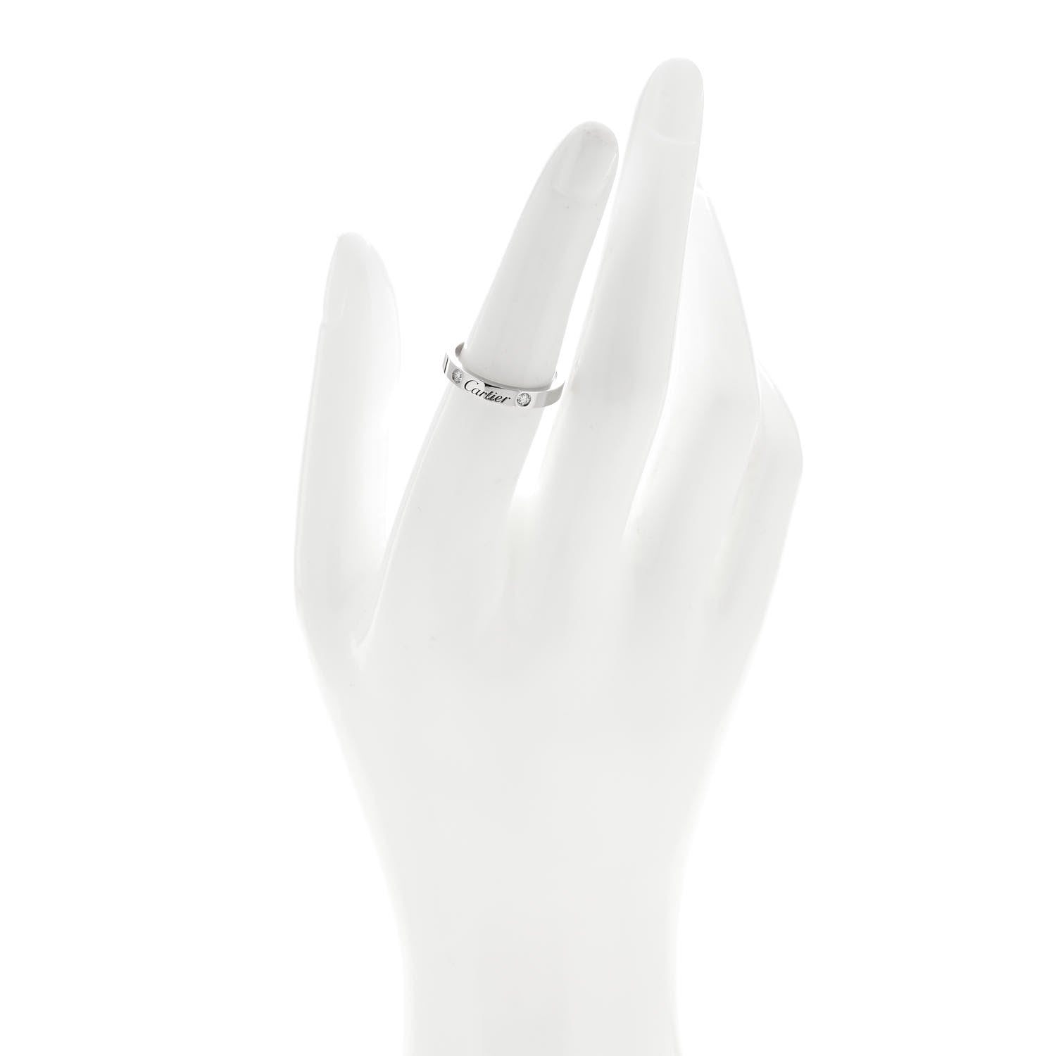 Cartier Platinum 2 Diamond 3mm C De Cartier Wedding Band Ring 52 6 2 of 5