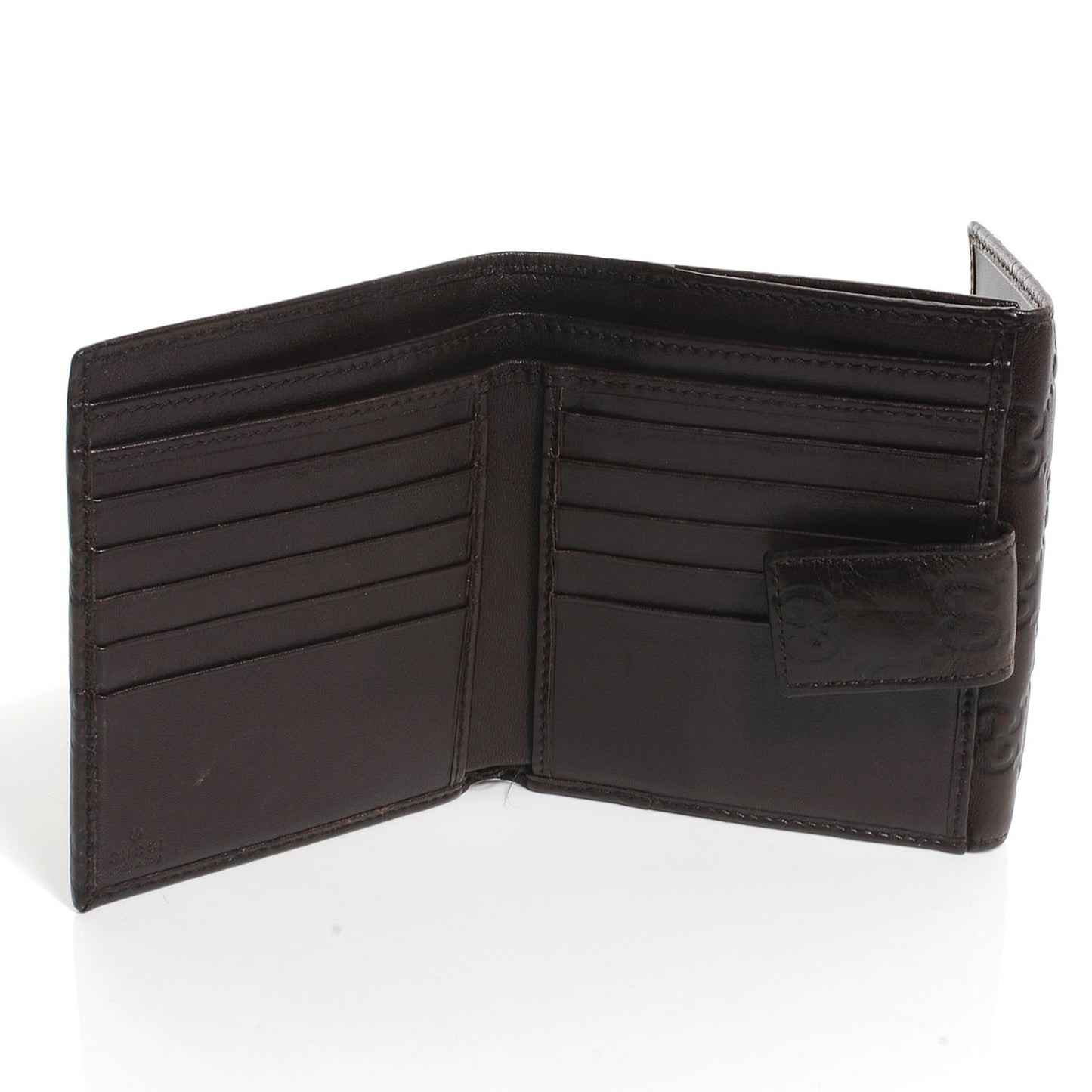 Guccissima Princy French Flap Wallet Chocolate Brown