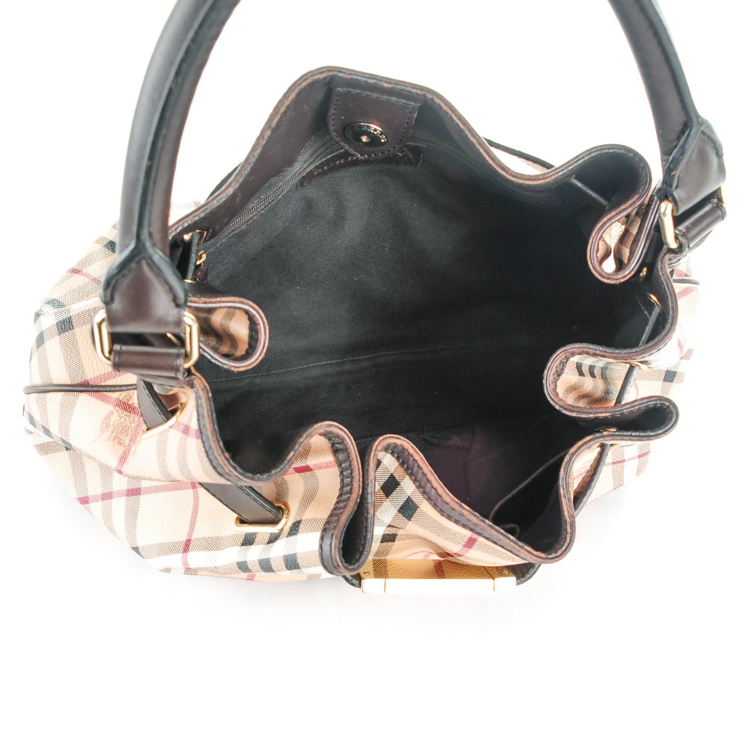Burberry Haymarket Check Medium Willenmore Hobo Chocolate 5 of 9