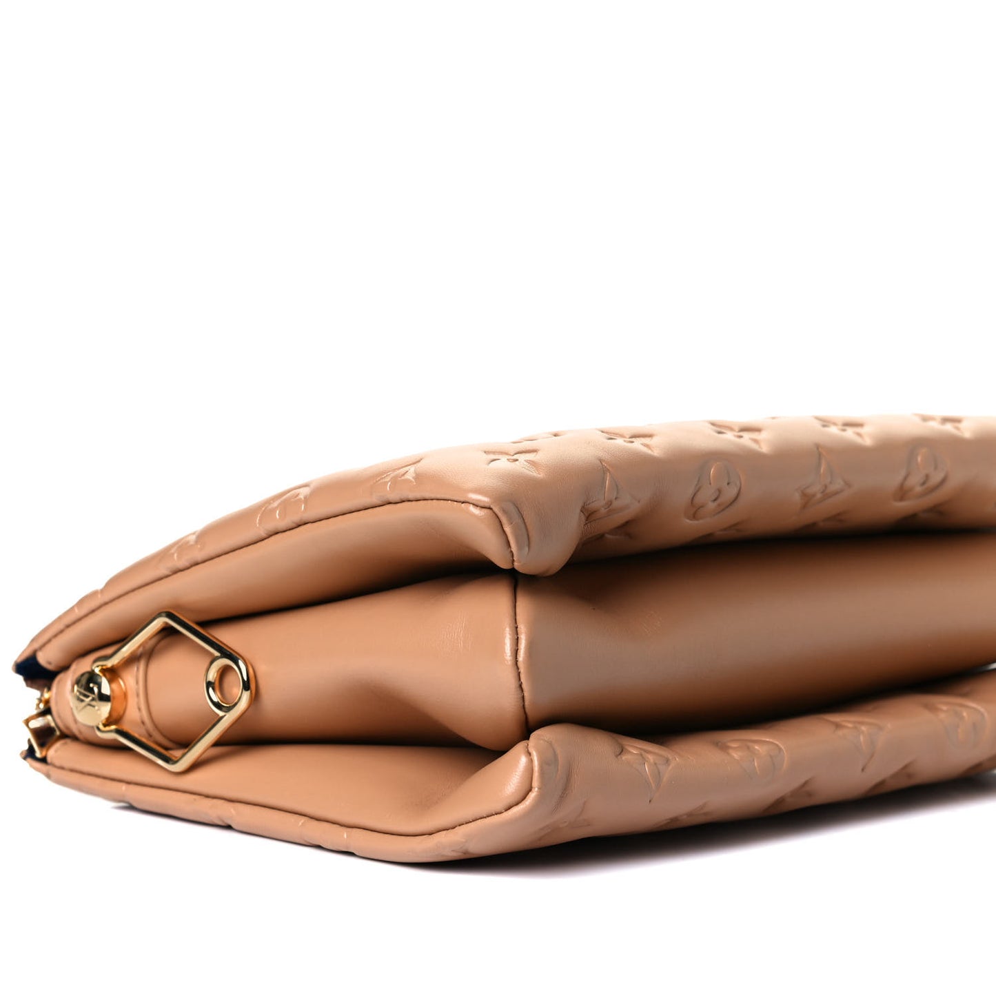 Lambskin Embossed Monogram Coussin PM Camel