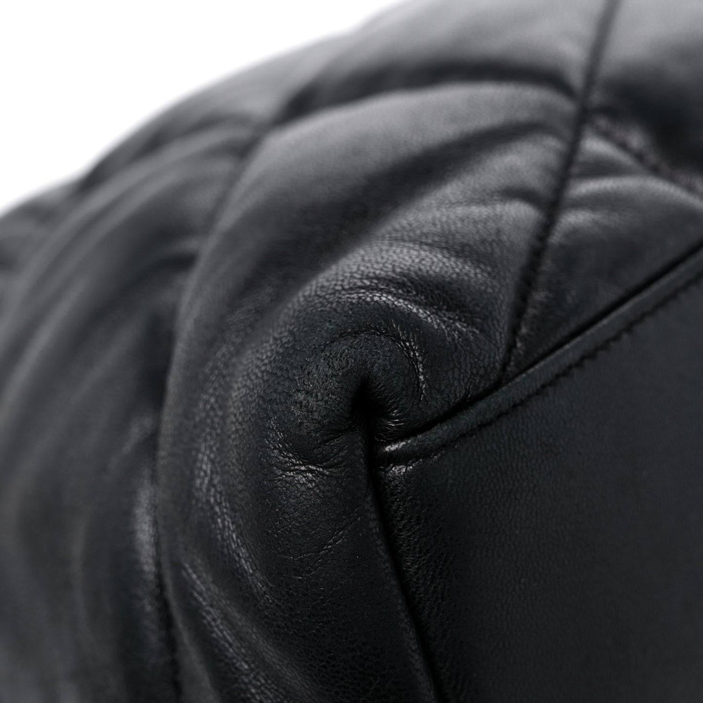 Lambskin Quilted Medium Loulou Puffer Monogram Chain Satchel Black