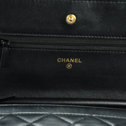 Chanel Lambskin Quilted Wallet On Chain WOC Black 6 of 8