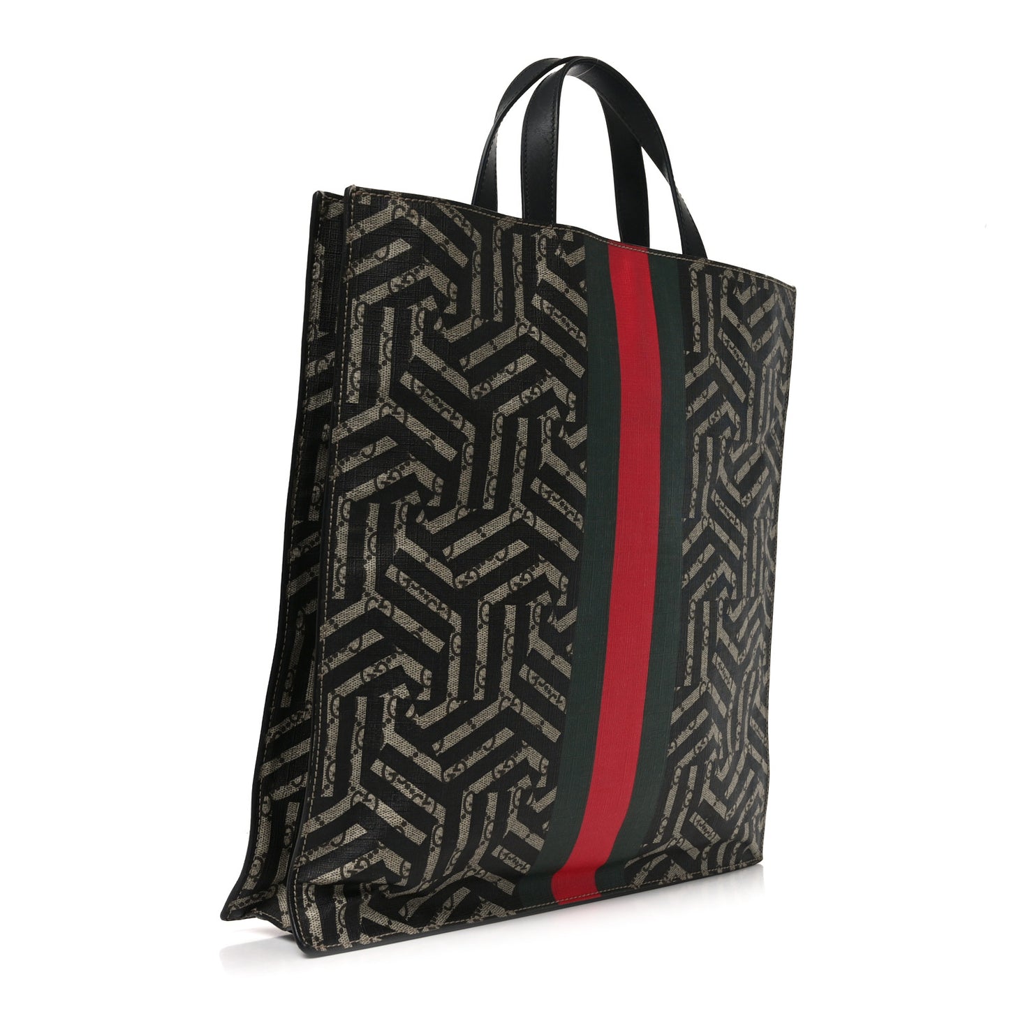 GG Supreme Monogram Caleido Web Vertical Tote Black