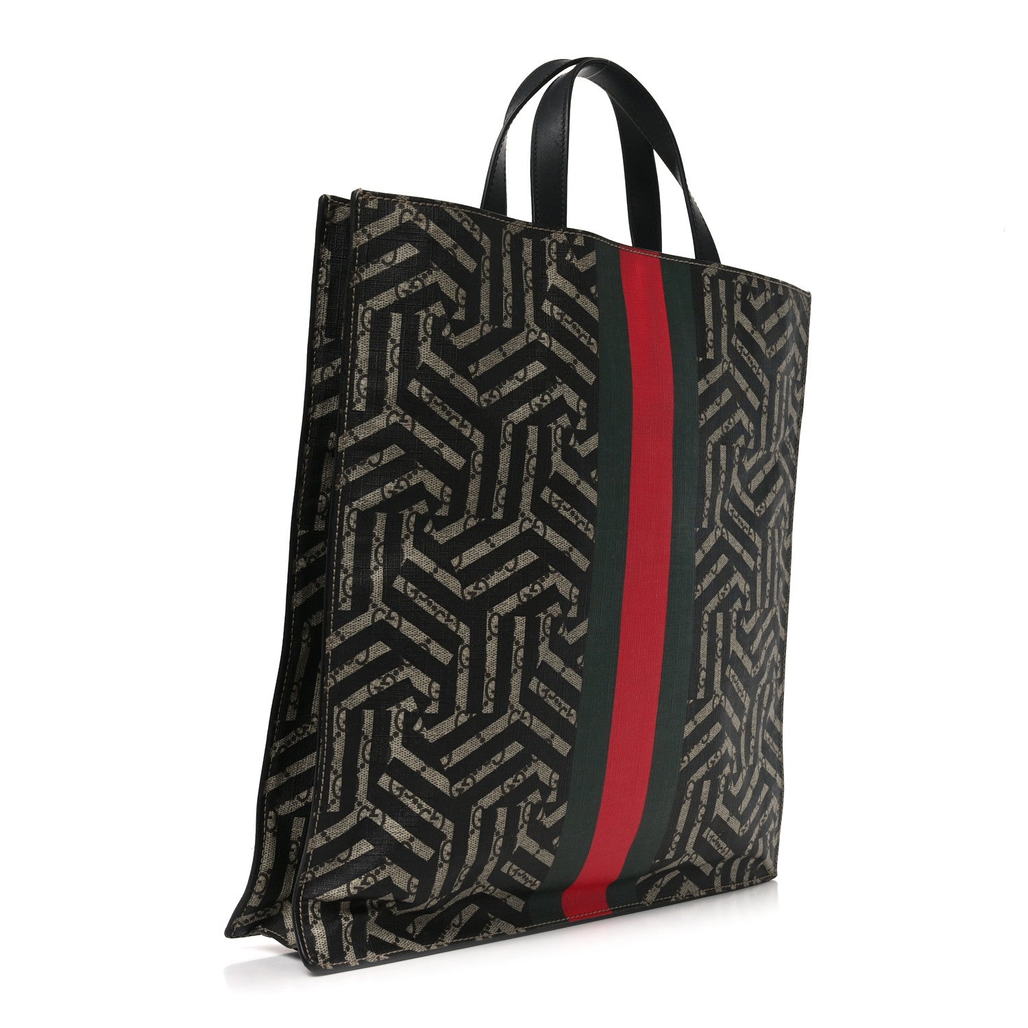 Gucci GG Supreme Monogram Caleido Web Vertical Tote Black 3 of 10